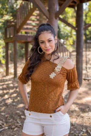 CÓD 2014 BLUSA FLAMÊ ONE SHOULDER GUIPIR CÓD 2014 BLUSA FLAMÊ ONE SHOULDER GUIPIR