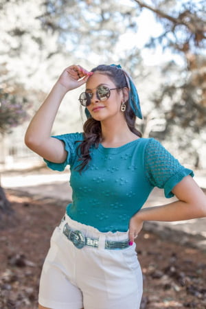 CÓD 2042 BLUSA MODAL PELOTINHA RENDA BRAÇO CÓD 2042 BLUSA MODAL PELOTINHA RENDA BRAÇO