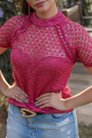 CÓD 2050 BLUSA FLAMÊ RENDA COLO LUX CÓD 2050 BLUSA FLAMÊ RENDA COLO LUX